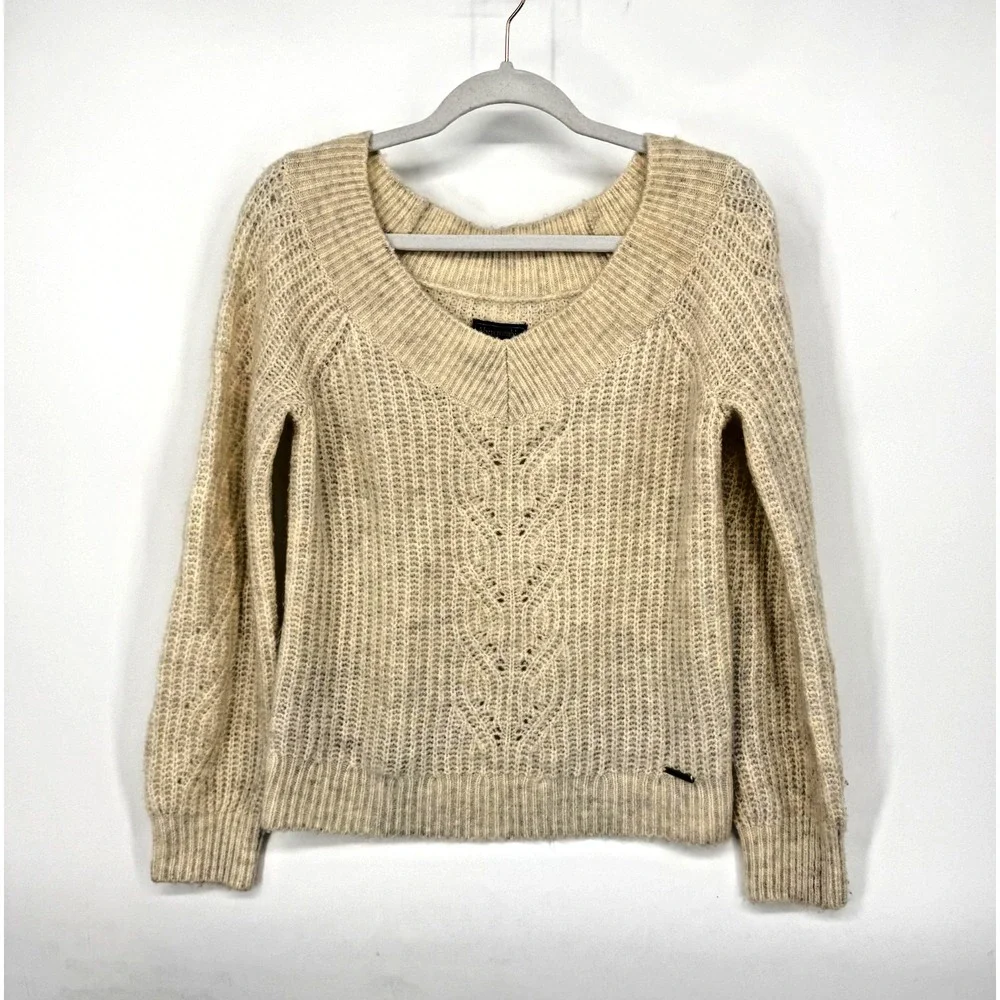 Abercrombie‎ & Fitch Pullover Knit Sweater Size M V-Neck Preppy Y2K Academia